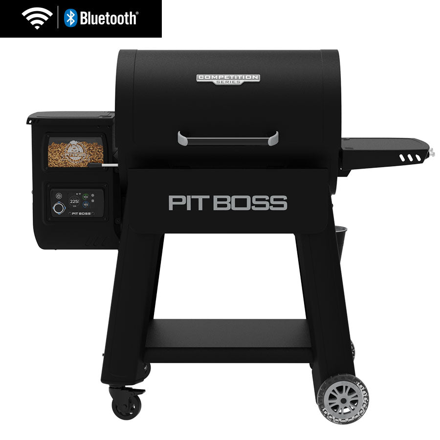 Black Pit Boss Competition Series smart grill with Bluetooth connectivity.