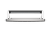 Silver and black toaster oven with digital display and control panel.