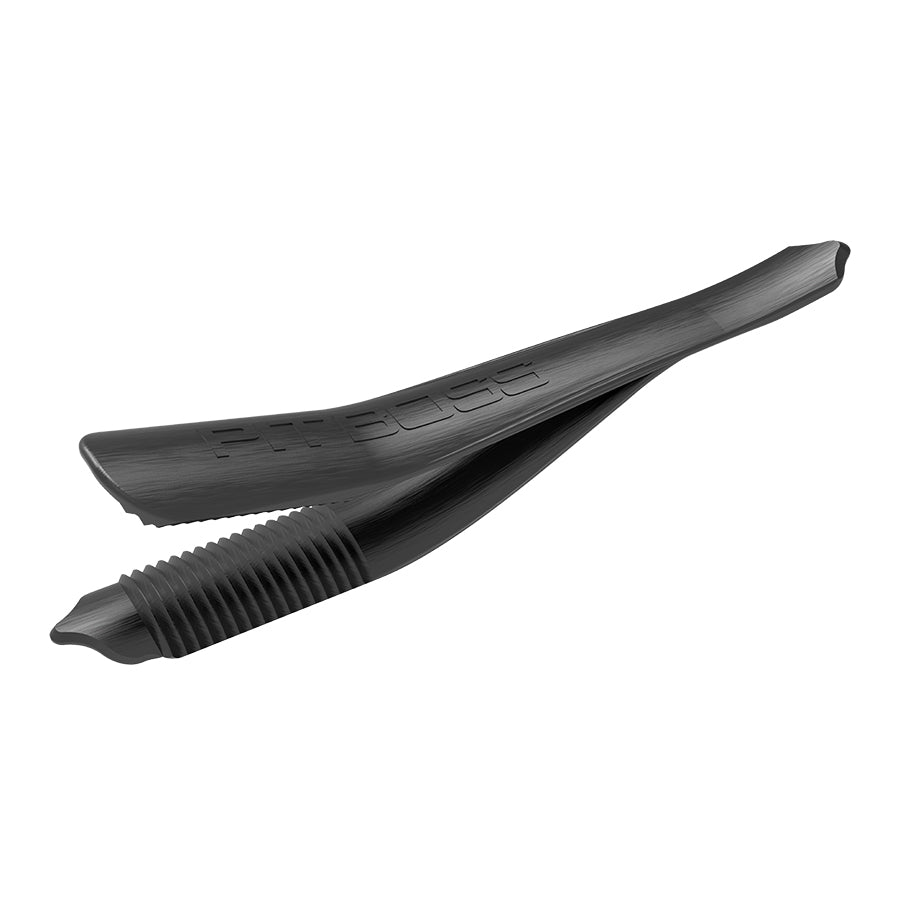 Black BOSS brand swim fin with textured grip and flexible blade.
