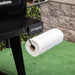 Black Pit Boss paper towel holder with white paper towel roll.