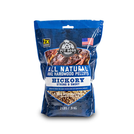 Blue Pit Boss BBQ Hickory Hardwood Pellets, 2 lbs / 0.9 kg.