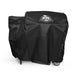 Black Pit Boss grill cover with brand logo.