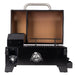 Black Pit Boss electric smoker with control panel and cooking grate.