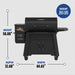 Black Titan Competition Series grill, 50" tall, 64.65" wide, 32.68" deep, 265 lbs.