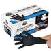 Black disposable nitrile gloves with cotton liner, 50-pack, heat resistant, food grade, heavy-duty.