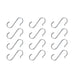 Set of 12 silver S-shaped hooks, evenly spaced.