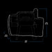 White outline of a large grill with dimensions: height 47.75", width 59.5", depth 23.75".