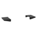 Black wall-mounted shelves, modern design, adjustable brackets.