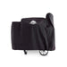 Black Pit Boss grill cover with wheels, protecting outdoor cooking equipment.
