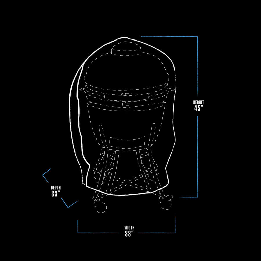 Black geometric sculpture with dimensions: height 45", width 33", depth 33".