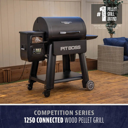 Black Pit Boss Competition Series 1250 Connected Wood Pellet Grill.