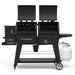 Black Pit Boss Competition Series grill with propane tank and side shelves.