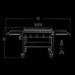 "Black outdoor grill with 753 sq. in. cooking area, 77.2" wide, 35.3" high, 24.2" deep, 121 lbs."