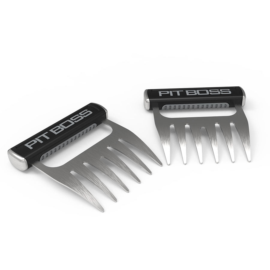 Black and silver Pit Boss meat shredder claws.