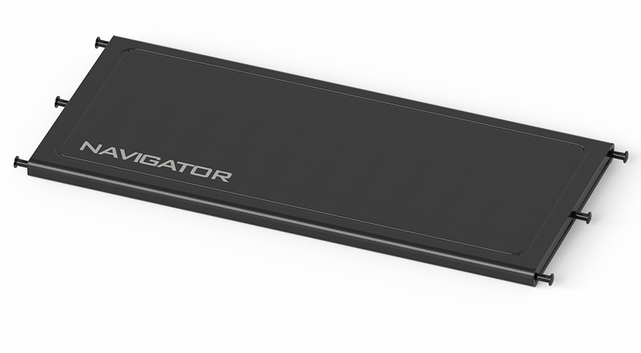 Black Navigator rectangular device with mounting brackets.