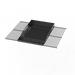 Black grill grate with square drip pan.