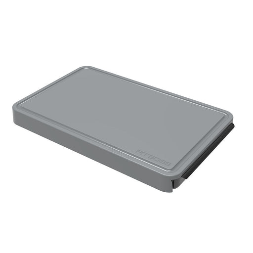 Gray rectangular fitness mat by FitBoss.