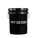 Black plastic bucket with "PIT BOSS" logo and handles.