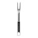 Silver Pit Boss BBQ fork with black handle and hook.