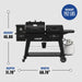 Black Pit Boss grill with dimensions: 46.80" height, 68.70" width, 31.70" depth, 192 lbs weight.