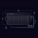 Black Pit Boss double-sided flat and grill mark cooking surface, 23.25" wide, 10" high, 1" deep, 6.1 lb.