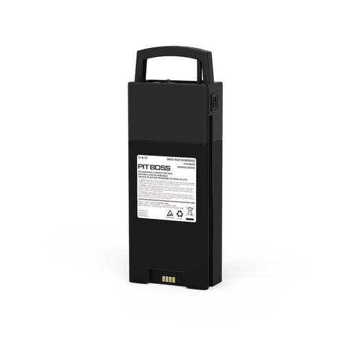 Black Pit Boss rechargeable lithium-ion battery pack.
