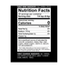 Black label showing turkey brine and seasoning ingredients with nutrition facts.