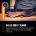 Sliced smoked brisket on a wooden board, highlighting bold flavor from 100% mesquite wood pellets.