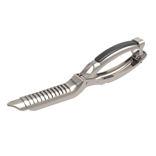 Stainless Steel Pit Boss Grills Rib Prep Tool with ergonomic handle and sharp blade for easy rib preparation.