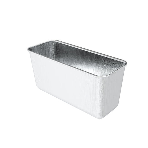 Silver aluminum loaf pan baking dish.