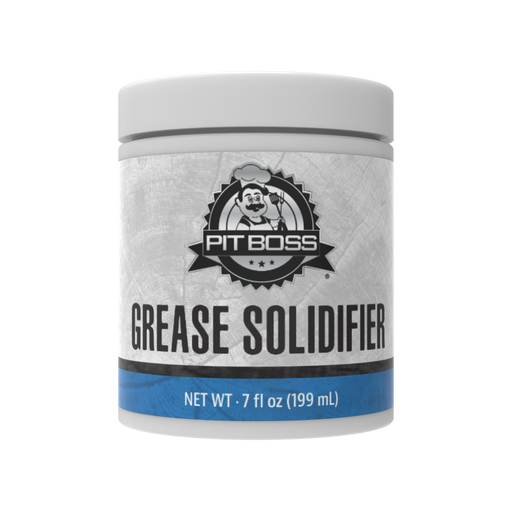 White container of Pit Boss Grease Solidifier, 7 fl oz (199 mL).