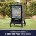 Black Competition Series 5-Series Wood Pellet Vertical Smoker on wheels.