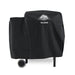 Black Pit Boss Tailgater grill cover with wheels.