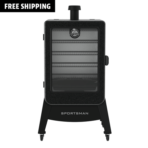 Pit Boss Sportsman 5-Series Wood Pellet Vertical Smoker, grey and black with digital wi-fi control