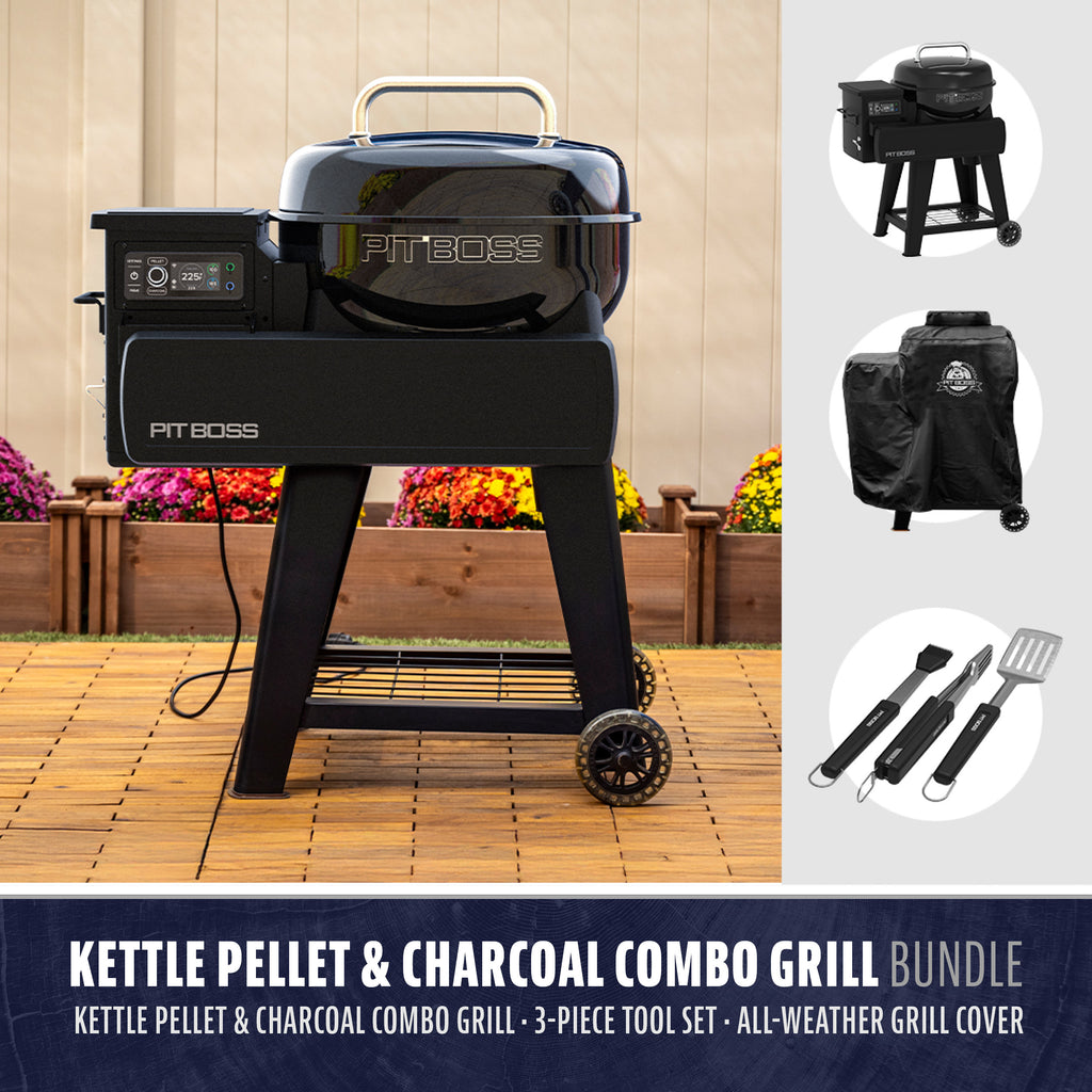 Wood Pellet & Charcoal Kettle Combo Bundle